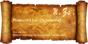 Mamuzsits Zsigmond névjegykártya